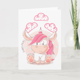 Tons of Fun Girl 1. Geburtstag Pink Hair Unicorn Karte