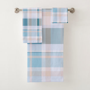 Tons Plaid Bleus, Gris, Blush