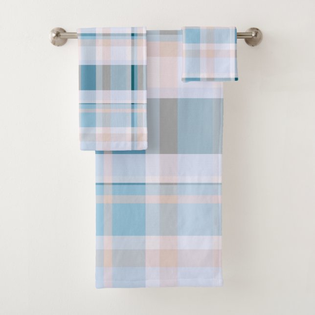 Tons Plaid Bleus, Gris, Blush (En situation)