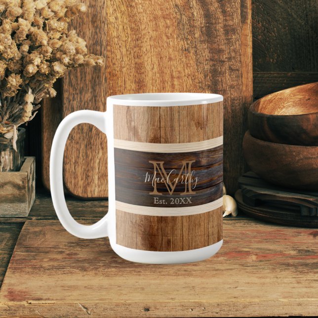 Tons Rustiques En Bois Trait Tan Tan Coffee Mug (Créateur téléchargé)
