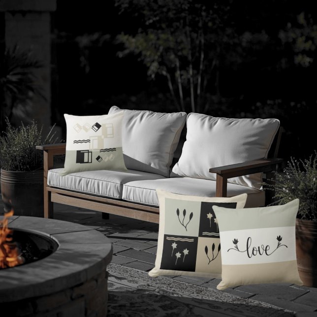 Tons Terre Fleur Crocus Oreiller géométrique (Créateur téléchargé)