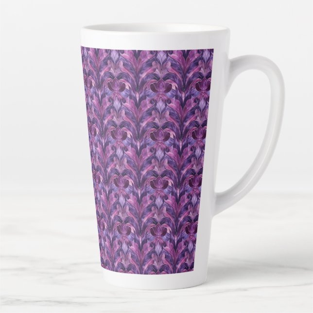 Tons violets Gras Art Déco Grosse Mug Latte (Droite)