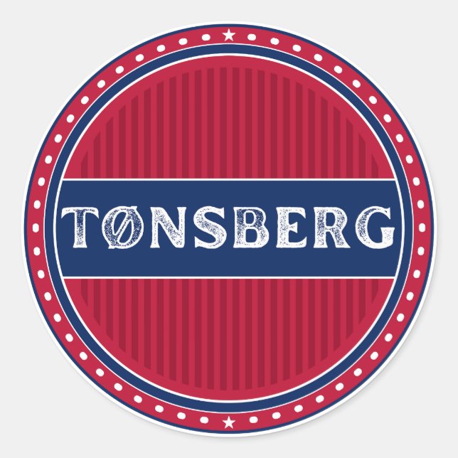 Tønsberg City Pride Emblem – Norwegian Identity Runder Aufkleber (Vorderseite)