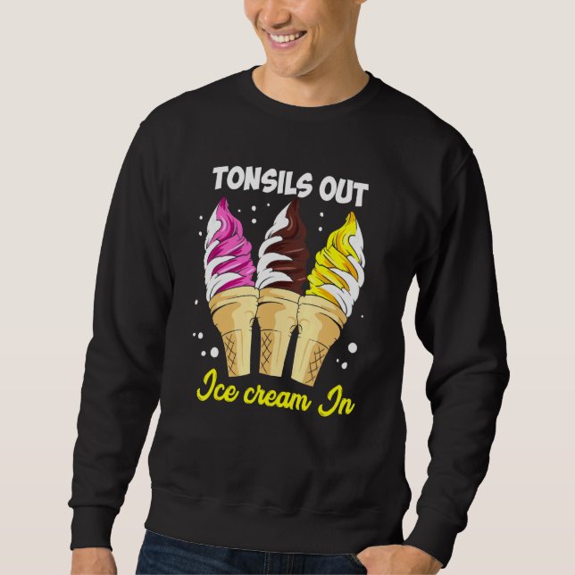 Tonsille aus Eiscreme in Kids Tonsilos entfernen S Sweatshirt (Vorderseite)