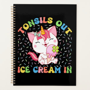 Tonsille draußen, Eiscreme rein Unicorn Cat Planer