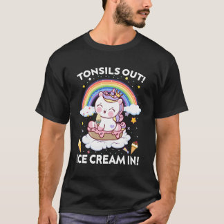 Tonsillen aus Eiscreme nach der Operation Unicorn T-Shirt