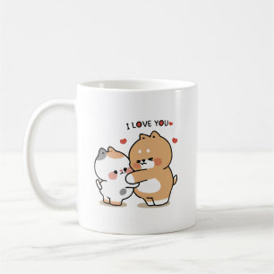 Tonton Freunde, yuta und bella Umarmen Liebe Kaffeetasse