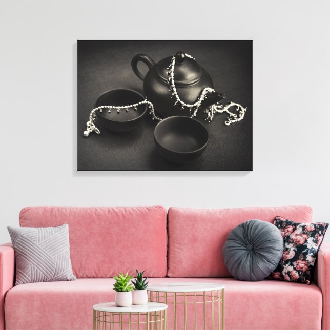 Tontöpfchen-Set & Silberne Fußkettchen Leinwanddruck (Insitu (Wohnzimmer))