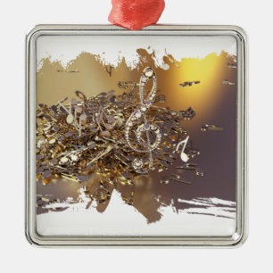 Tontreppenkleckse und Noten Ornament Aus Metall