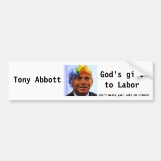Tony Abbott, Gott-Geschenk Autoaufkleber