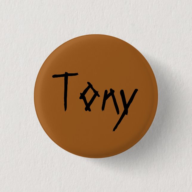 Tony aus dem verwaisten Schwarzen Not leidenden Sc Button (Vorderseite)
