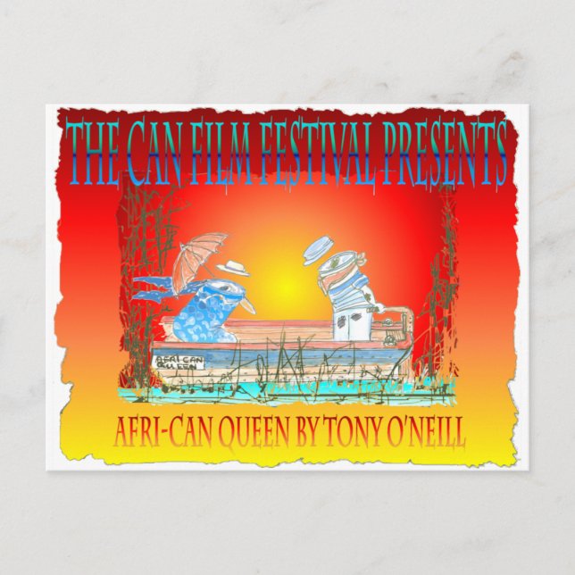 Tony O'Neills "THE BOAT~THE AFRI-CAN QUEEN" Postkarte (Vorderseite)