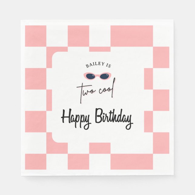 Too Cool 2. Geburtstag  Serviette (Vorderseite)