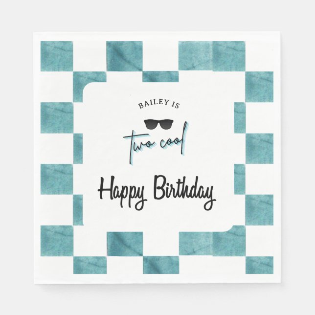 Too Cool 2. Geburtstag  Serviette (Vorderseite)