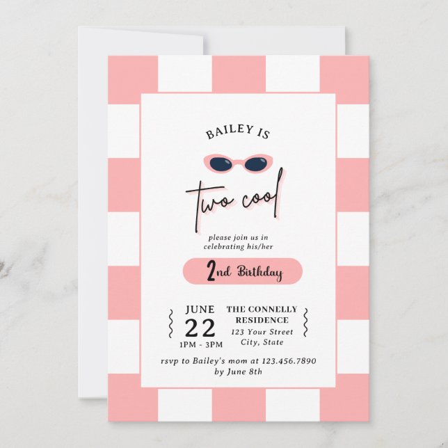 Too Cool 2nd Birthday Invitation Einladung (Vorderseite)