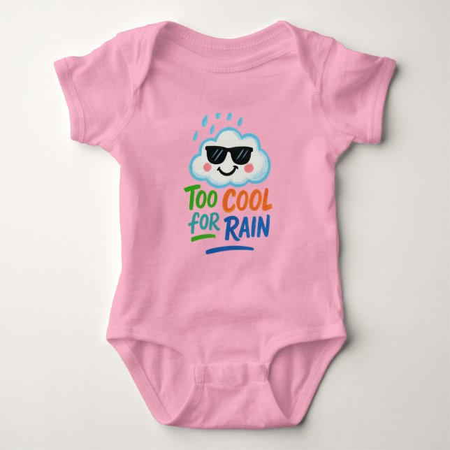 Too Cool for Rain | Cute Cloud Baby Bodysuit Baby Strampler (Vorderseite)