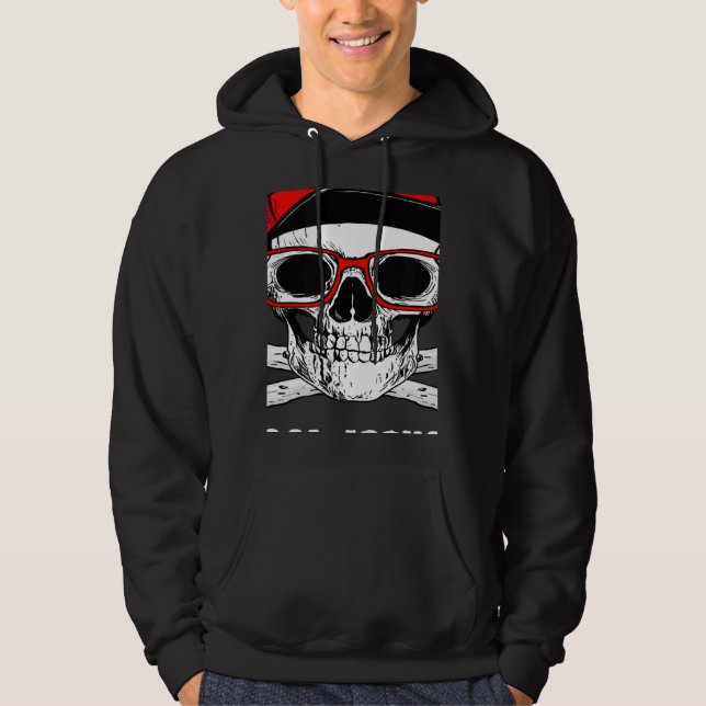 Too Cool For School Back To School Skeleton Skull  Hoodie (Vorderseite)