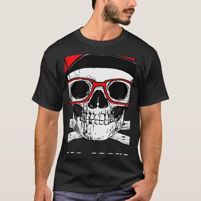 Too Cool For School Back To School Skeleton Skull  T-Shirt (Vorderseite)