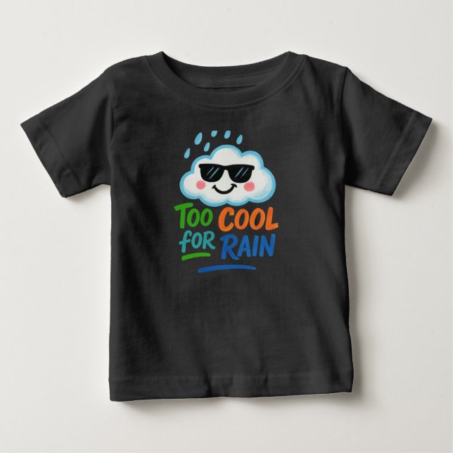 Too Cool Rain Cute Cloud Baby Fine Jersey T-Shirt (Vorderseite)