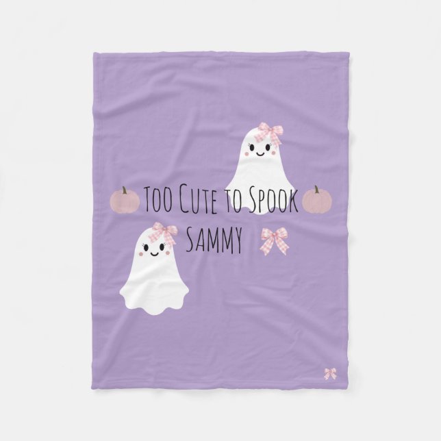 Too Cute Halloween perzonalized Baby Blanket Fleecedecke (Vorderseite)