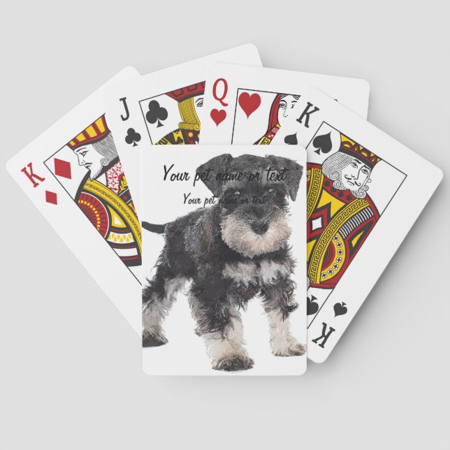 Too Cute Puppy Miniature Schnauzer Dog Spielkarten (Rückseite)