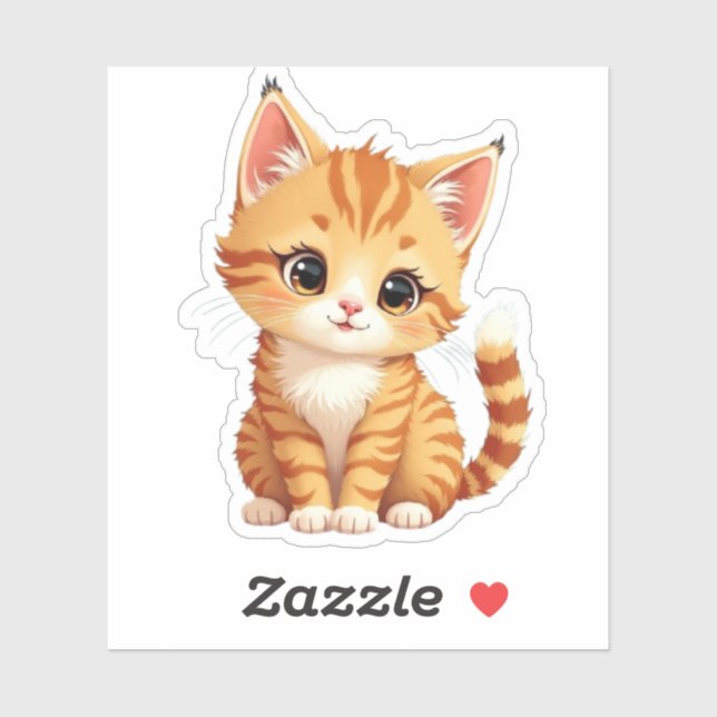 Too Cute to Be Serious – Funny Kitty Sticker (Feuille)