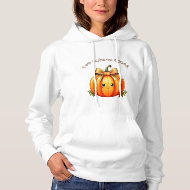 Too Cute to Spook – Fun Pumpkin Hoodie (Vorderseite)