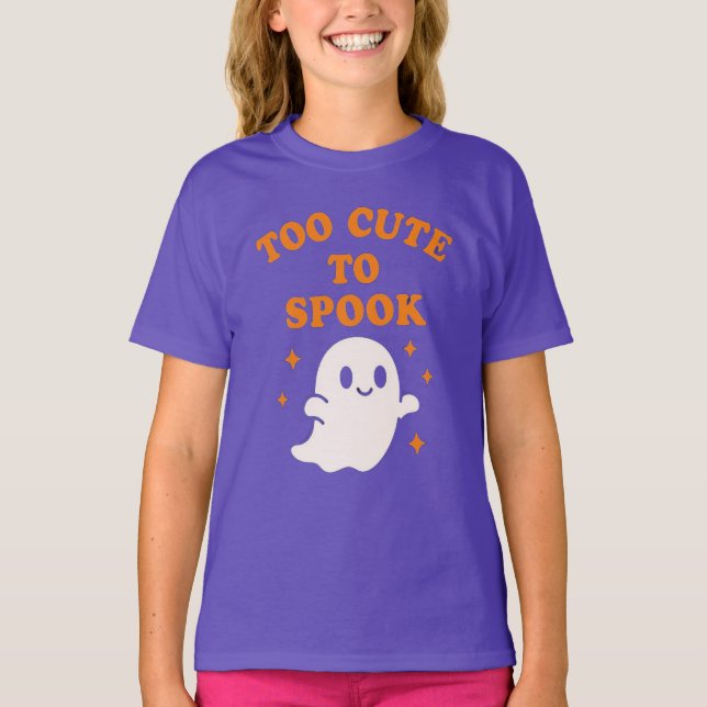  Too Cute To Spook - Funny Halloween Ghost Girl's  T-Shirt (Vorderseite)