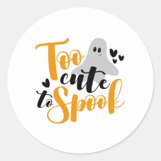 Too Cute To Spook Ghost Halloween Funny Hoodie Runder Aufkleber