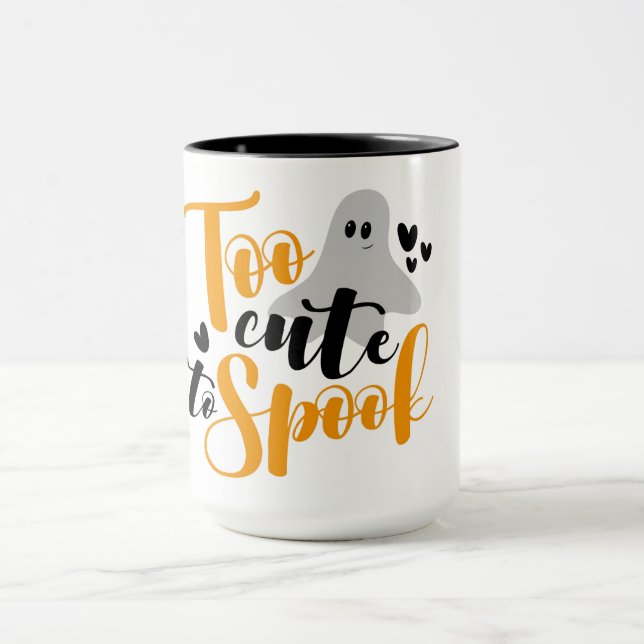 Too Cute To Spook Ghost Halloween Funny Hoodie Tasse (Zentrum)