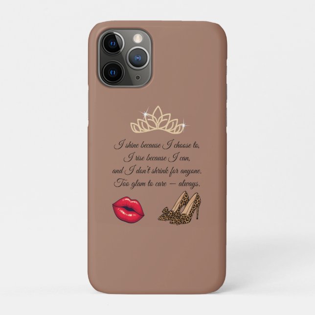 Too Glam To Care – Chic Quote  Case-Mate iPhone Hülle (Rückseite)