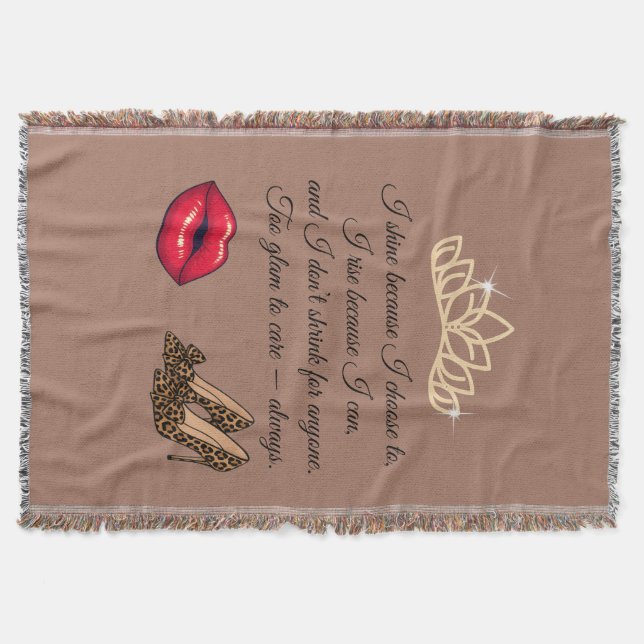 Too Glam To Care – Chic Quote  Decke (Vorderseite)