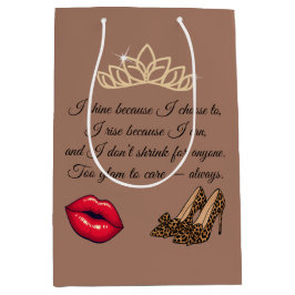 Too Glam To Care – Chic Quote  Mittlere Geschenktüte