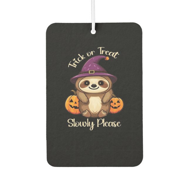 Too Lazy to be Scary Cute Halloween Sloth Classic  Autolufterfrischer (Vorderseite)