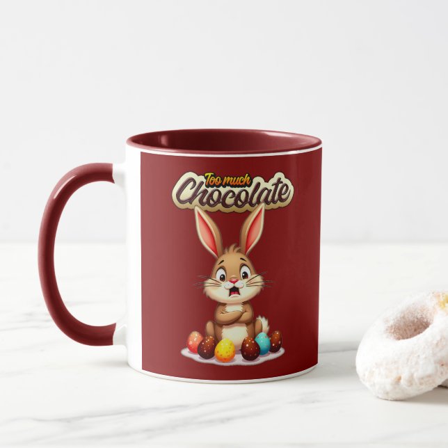 Too Much Chocolate – Funny Easter Bunny - caneca Tasse (Mit Donut)