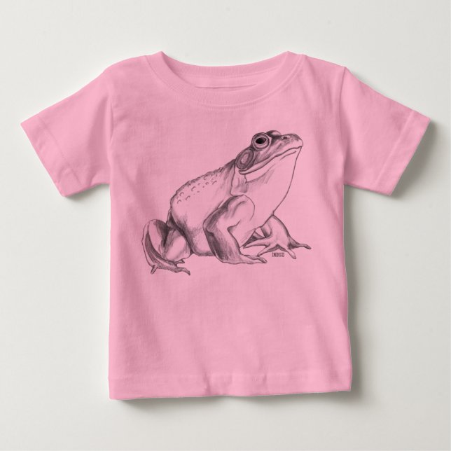 Toodler Frog T - Shirt Bullfrog Art Baby Frog T-sh (Vorderseite)