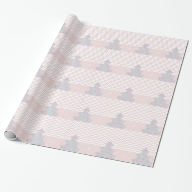 Toodles Holiday Monogram Wrapping Paper Geschenkpapier (Ungerollt)