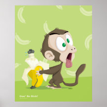 Tooky Monkey mit Bananenposter