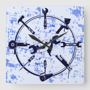 Tool Quadratische Wanduhr