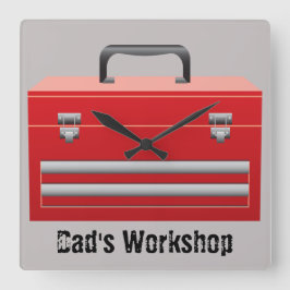 Toolbox "Vaters Workshop" Quadratische Wanduhr