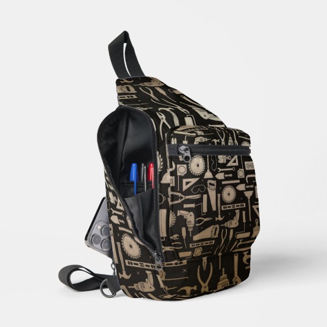 Tools für Black & Gold Workshop Crossbody Bag (Offen)