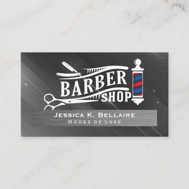Tools für den Barbershop | Barber Pole Terminkarte (Vorderseite)
