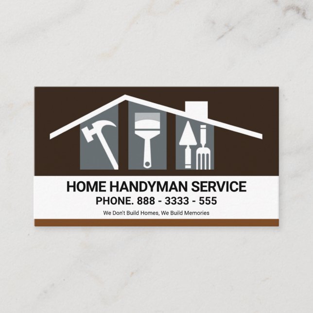 Tools für kreatives Gebäude Roof Handyman Visitenkarte (Vorderseite)