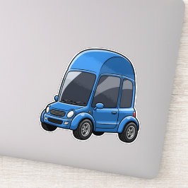Toon-Auto mit gebogenen Dachlinien Aufkleber