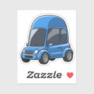 Toon-Auto mit geschwungenen Dachlinien Aufkleber