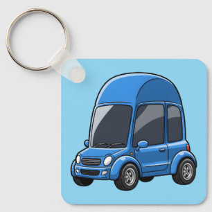 Toon-Auto mit geschwungenen Dachlinien Schlüsselanhänger
