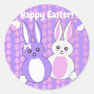 Toon Bunny Oaster Runder Aufkleber