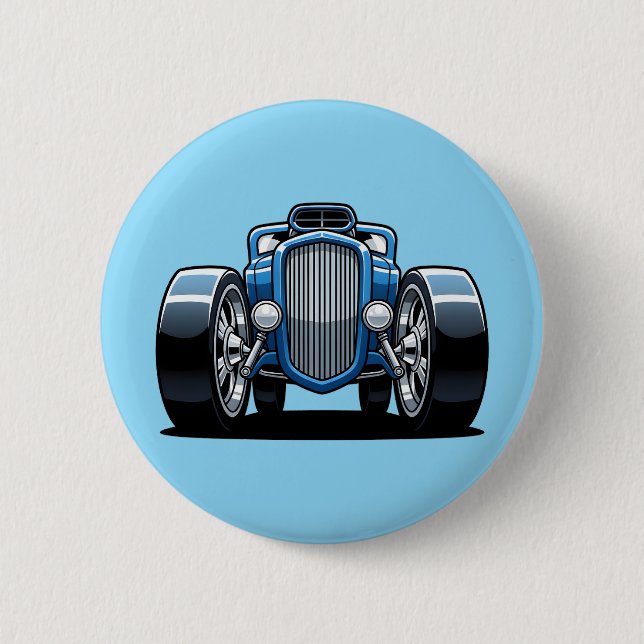 Toon Hotrod Kunst  Button (Vorderseite)