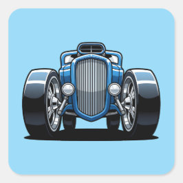 Toon Hotrod Kunst Quadratischer Aufkleber