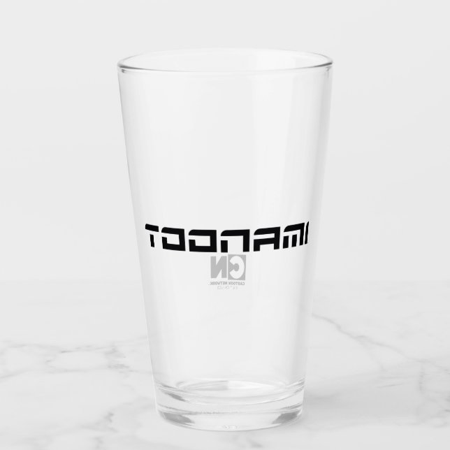 Toonami Futuristic Schriftart Logo Glas (Vorderseite)